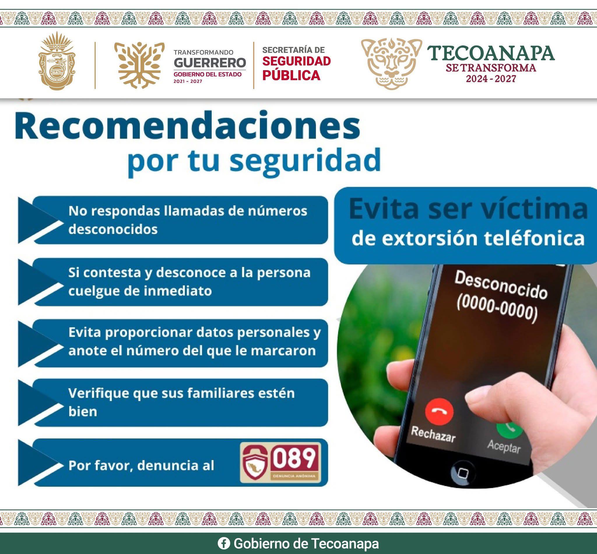 Evitemos ser víctimas de extorsión telefónica