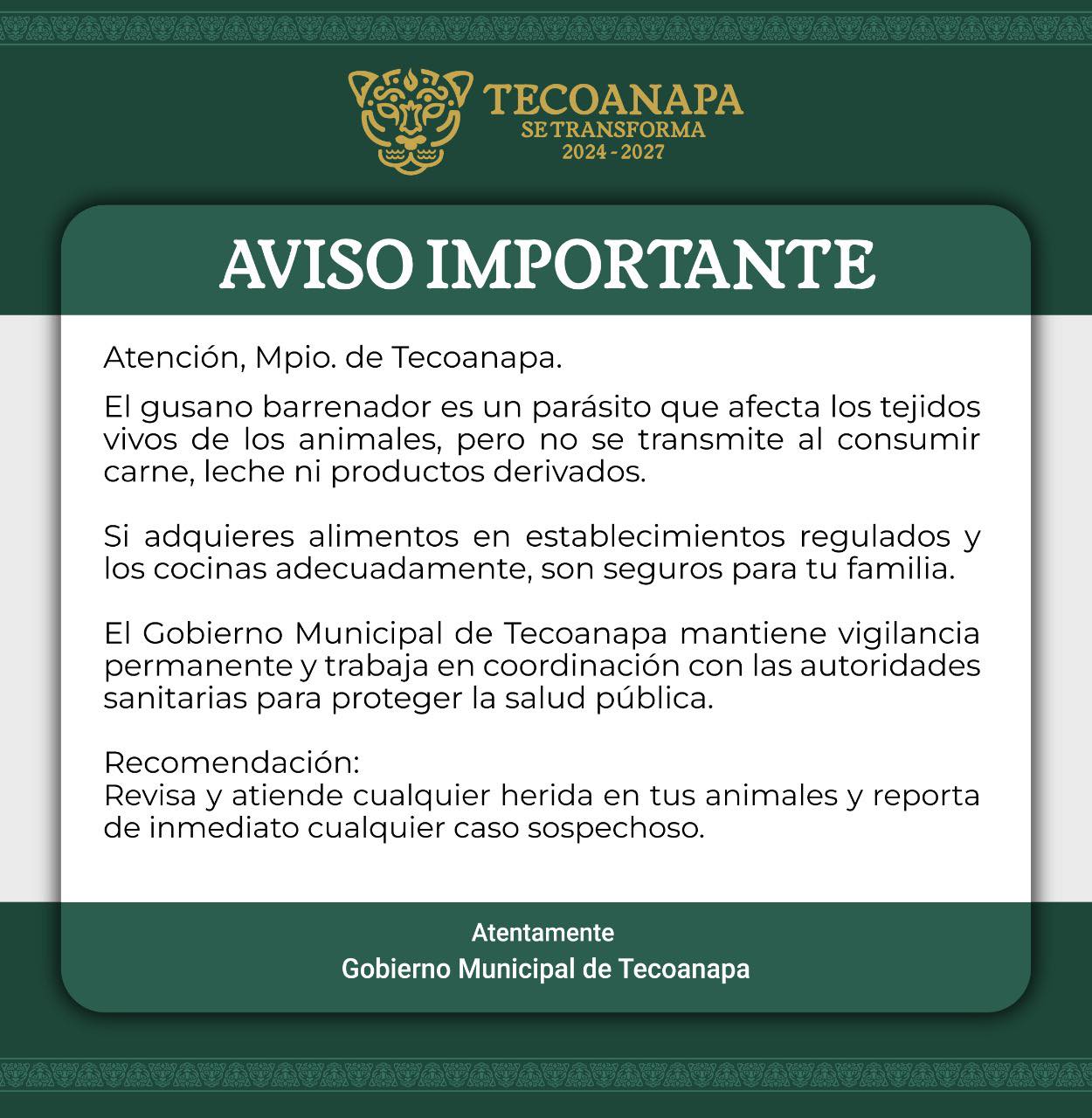 No hay riesgos con los alimentos